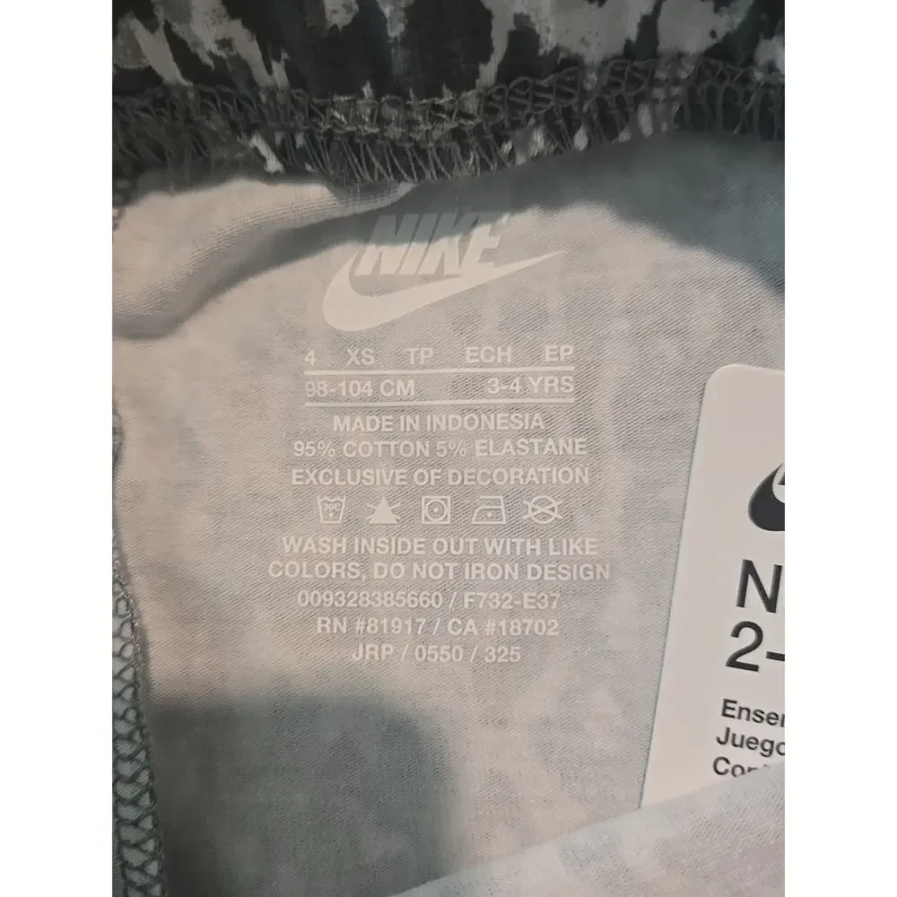 Nike Gray Sweatshirt & Animal Print Leggings Set sz 4 NWT 2 PC Set - Picture 3 of 8